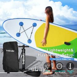 10FT 3Fins Inflatable SUP Paddle Board Stand Up Paddleboard Kayak 6 Thickness