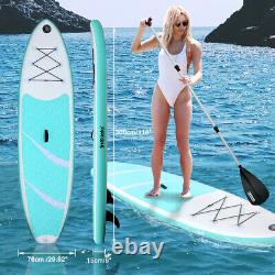 10FT Inflatable SUP Surfboard Paddle stand up Board 300x76x15CM inc Warranty