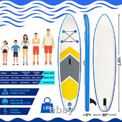 10FT Inflatable Stand Up Paddle Board SUP Surfboard Adjustable Non-Slip Deck