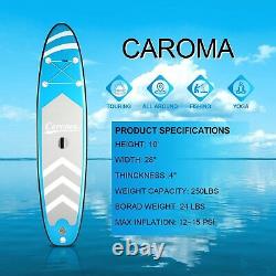 10FT Inflatable Stand Up Paddle Board SUP Surfboard Standing Boat Non-Slip Deck
