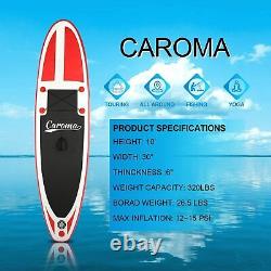 10Feet Inflatable Stand Up Paddle Board SUP Surfboard Adjustable Non-Slip Deck