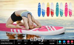 10.5'x30 Pink ISUP Inflatable Stand Up Paddle Board Surf Control Non-Slip Deck