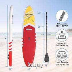 10.6Ft Stand Up Paddle Board Inflatable Surfboards SUP+Fin+Paddle+Pump+Leash+Bag