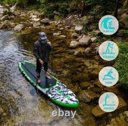 10' 8 Inflatable Stand up paddle Board SUP Board SUP with Kayak Seat Camo 003