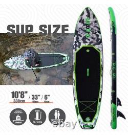 10' 8 Inflatable Stand up paddle Board SUP Board SUP with Kayak Seat Camo 3605