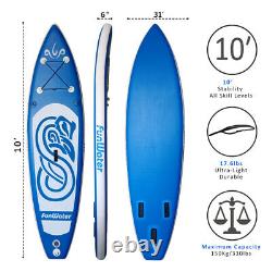 10' Inflatable Stand Up Paddle Board SUP Surfboard with complete kit 6''thick