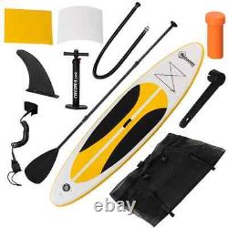 10ft Inflatable Paddle Stand Up Board Adjustable Non-Slip Accessories Yellow SUP