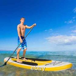 10ft Inflatable Paddle Stand Up Board Adjustable Non-Slip Accessories Yellow SUP