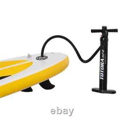 10ft Inflatable Paddle Stand Up Board Adjustable Non-Slip Accessories Yellow SUP