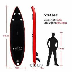 10ft Inflatable Stand Up Paddle SUP Board Surfing Surf Board Paddleboard 3Fins