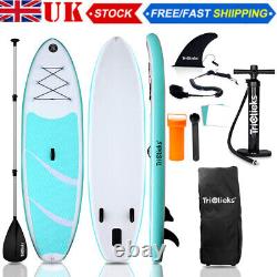 10ft Inflatable Stand Up Paddle SUP Board Surfing Surf Board Paddleboard 3 Fins