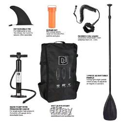 10ft SUP Black Inflatable Stand Up Paddle Board w. Carry Bag, Pump, Repair Kit