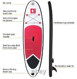 10ft SUP Black Inflatable Stand Up Paddle Board w. Carry Bag, Pump, Repair Kit