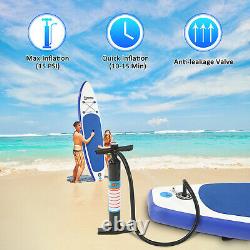 11FT Inflatable Stand Up Paddle Board SUP Surfboard Adjustable Non-Slip Deck New