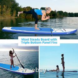11FT Inflatable Stand Up Paddle Board SUP Surfboard Adjustable Non-Slip Deck New