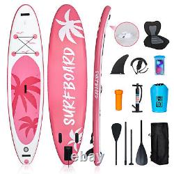 11FT Inflatable Stand Up Paddle Board SUP Surfboard Complete Kit Kayak Seat Pink