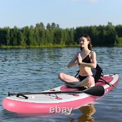 11FT Inflatable Stand Up Paddle Board SUP Surfboard Complete Kit Kayak Seat Pink