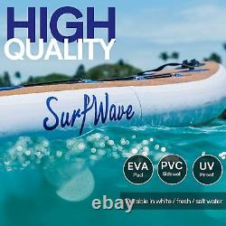 11FT Inflatable Stand Up Paddle Board Surf Wave SUP with camera mount, warranty