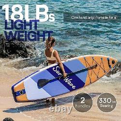 11FT Inflatable Stand Up Paddle Board Surf Wave SUP with camera mount, warranty