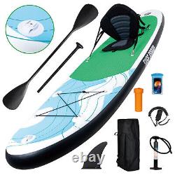 11FT Stand Up Paddle Board Inflatable SUP Complete Kit Kayak Seat Pump Green