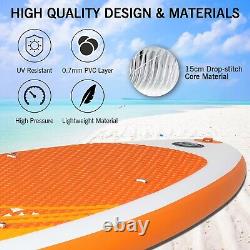 11FT Stand Up Paddle Board Inflatable SUP Surfboard with Kayak Seat Large Orange