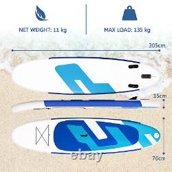 305x75x17cm Inflatable Stand Up Paddle Board Surfboard Floatable Aluminum Paddle