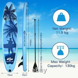 335CM/11FT ISUP Inflatable Stand Up Surfing Board Soft Surf Paddle Board W/Pump 