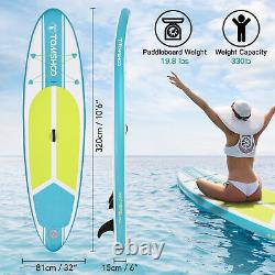 3.2M Inflatable Stand Up Paddle Board Surfboard SUP +Fin+Complete Kit+Bag Set