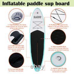 3 Fins Inflatable SUP Paddle Board 10ft Stand Up Paddleboard Kayak 6 Thick UK