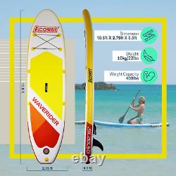 ACOWAY Inflatable Stand Up Paddle Board, 10'6 ×32 × 6 Sup for All Skill Deck