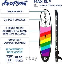 AQUAPLANET Inflatable Stand Up Paddle Board Kit Max 10.6 Foot Ideal for SU