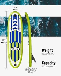 Airefina SUP Paddle Board with Camera Mount(3358116cm), Inflatable Stand Up