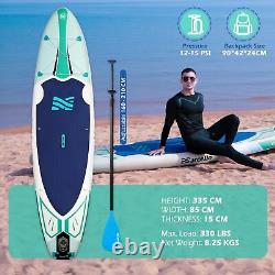 Baudelio Paddle Board, Inflatable Stand UP Paddle Board, 11'x 34 x 6