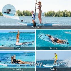 Blue 11FT Inflatable Stand Up Paddle Board Complete Kit SUP Surfboard Pump Kayak