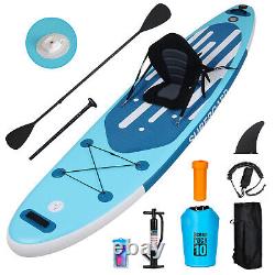 Blue 11FT Inflatable Stand Up Paddle Board SUP Surfboard Complete Kit Kayak Seat