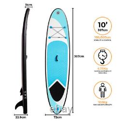 Blue Inflatable Paddle Board Stand Up 10ft SUP Water Sports Surfing Bag Pump Oar
