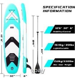 Calmmax inflatable stand up paddle board 10'6x32x6 non-slip deck Paddle