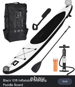 DJSports Black 10ft Inflatable Stand Up Paddle Board SUP? FREE SHIP