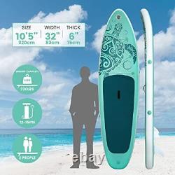 FEATH-R-LITE Inflatable Stand Up Paddle Board Surfboard SUP Complete Inflatable