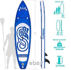 FunWater Inflatable Stand UP Paddle Board 305x78x15cm Ultra-Light Everything Adj