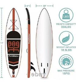FunWater SUP Inflatable Stand Up Paddle Board 11'×33×6 Ultra-Light