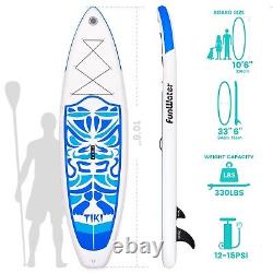 Funwater Inflatable Stand Up SUP Paddle Board with Pump Oar Leash Bag Kit marine