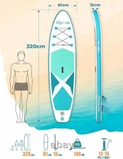 Glymnis Inflatable Stand Up Paddle Board with Adjustable Paddle, Pump etc