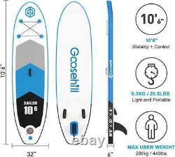 Goosehill Inflatable Stand Up Paddle Board Premium SUP Package 10' Long 6 Thick