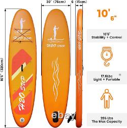 H2OSUP Inflatable Stand Up Paddle Board 10'6''/10' × 30 × 6 with Premium SUP &
