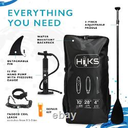 HIKS SUP Inflatable Stand Up Paddle Board Set Inc Paddle, Pump, Backpack & Leash