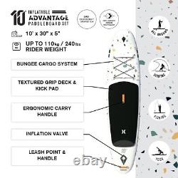 Hurley 10ft Advantage Terrazzo Stand-Up Inflatable Paddle Board Kit SUP REFURB