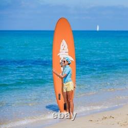 Inflatable Paddle Board 11FT Stand Up SUP Surfboard with Kayak Seat Bag Orange