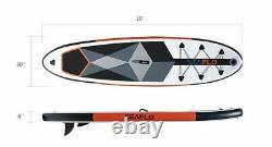 Inflatable Paddle Board SUP Stand Up Paddleboard & Pump Oar Leash Bag Kit 10ft