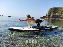 Inflatable Paddle Board Stand Up Paddleboard 106 FT Surfboard Non-Slip Black
